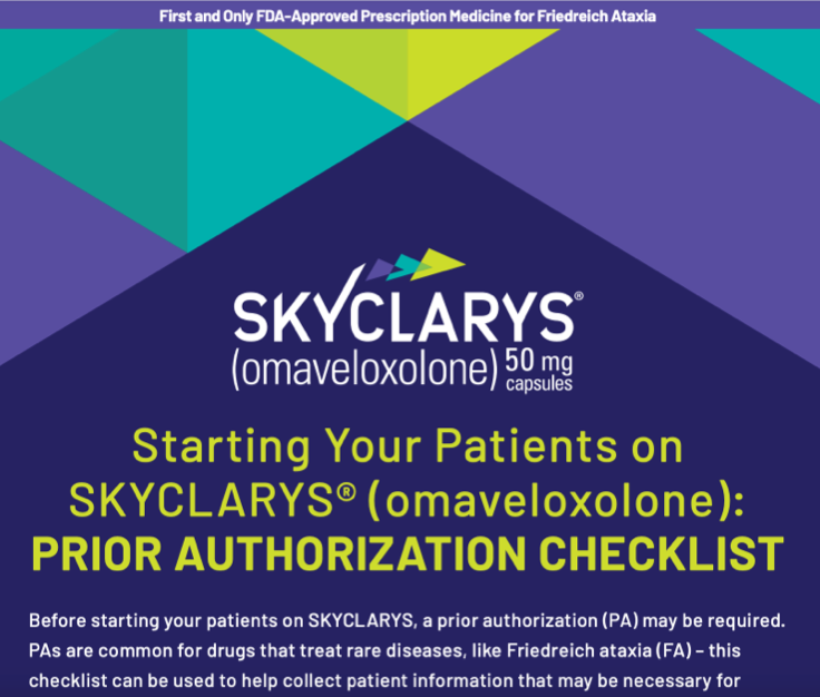 SKYCLARYS Prior Authorization Checklist
